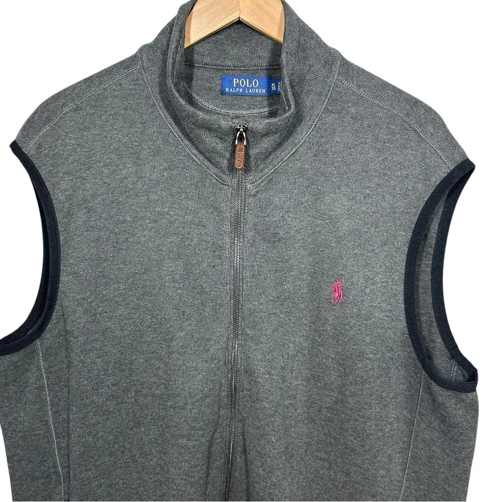Polo Ralph Lauren Mens Vest Sz XL Gray Cotton Lightweight Pony Logo Classic‎
